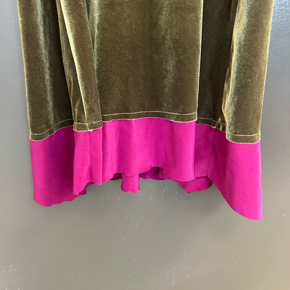 Free People M EUC burnout Velvet green with purple fringe - Picture 4 of 13